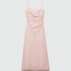 Vestido midi estampado cuadros