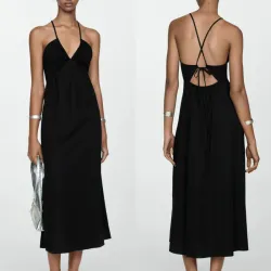 Vestido midi fruncido