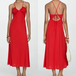 Vestido midi fruncido