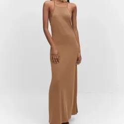 Vestido modal cuello halter