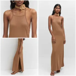 Vestido modal cuello halter