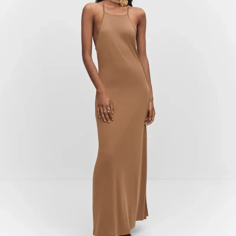 Vestido modal cuello halter