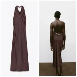 Vestido midi satinado