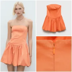 Vestido palabra de honor globo