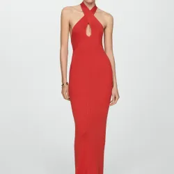 Vestido punto cuello halter