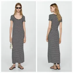 Vestido rayas manga corta