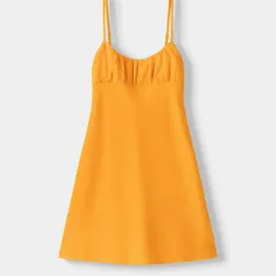 Vestido recto de lino 