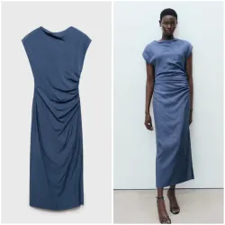 Vestido recto drapeado