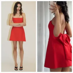 Vestido rojo lazo wn espalda
