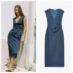 Vestido sarga cruzado