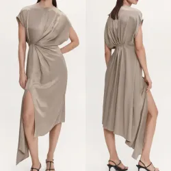 Vestido satinado abertura