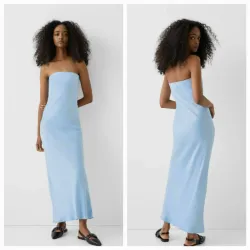 Vestido satinado azul