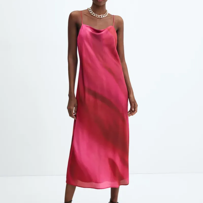 Vestido satinado degradado