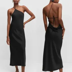 Vestido satinado espalda abierta