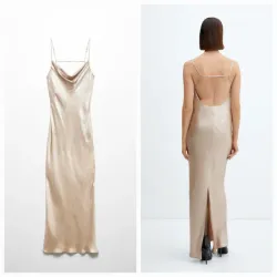 Vestido satinado espalda abierta