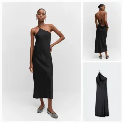 Vestido satinado espalda abierta