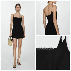 Vestido tirante detalles encaje