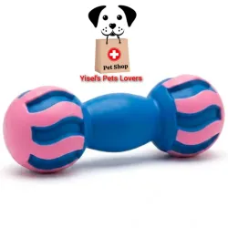 Juguete para perros, juguete en forma de pesa, juguete chillón para perros en forma de hueso