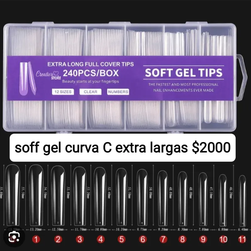 Caja de 240 uñas soff gel xxl 