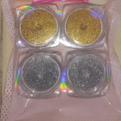 Efecto espejo dorado y plateado 