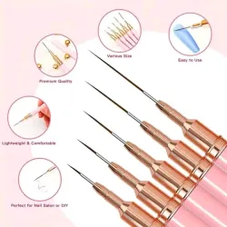 Juego de 5 pinceles liner profesional.