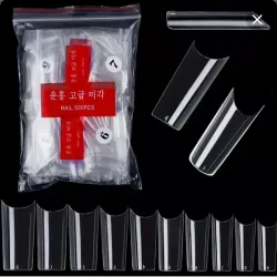 Paquete de 500 uñas curva C transparentes