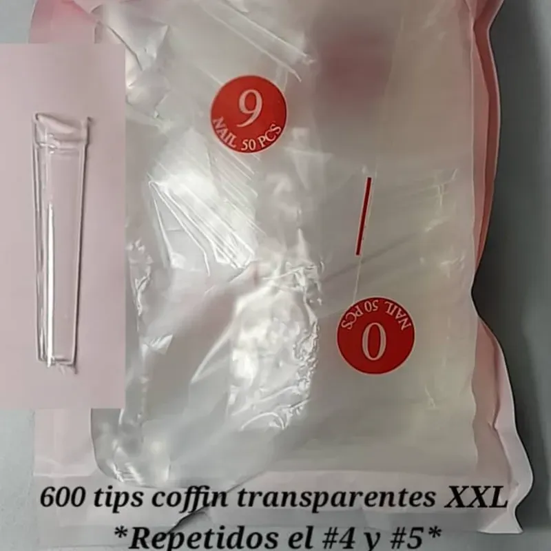 Paquete de 600 extensiones transparentes coffin (kalanzi) 