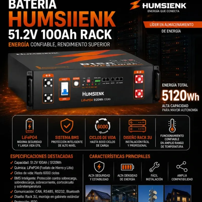 Batería Inteligente Humsienk 51,2 V x 100 Ah