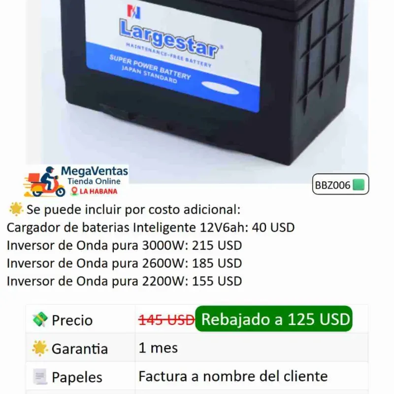 Bateria para carro Largestar 12V - 100Ah