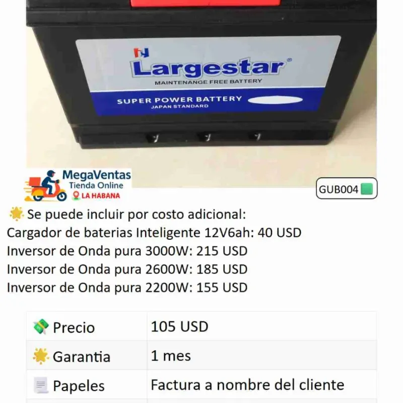 Bateria para carro Largestar 12V - 70Ah