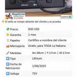 Bateria Tomaq Bryderk New Edition 72V - 55Ah