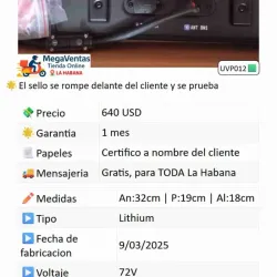 Batería Tomaq New Edition 72V - 35Ah