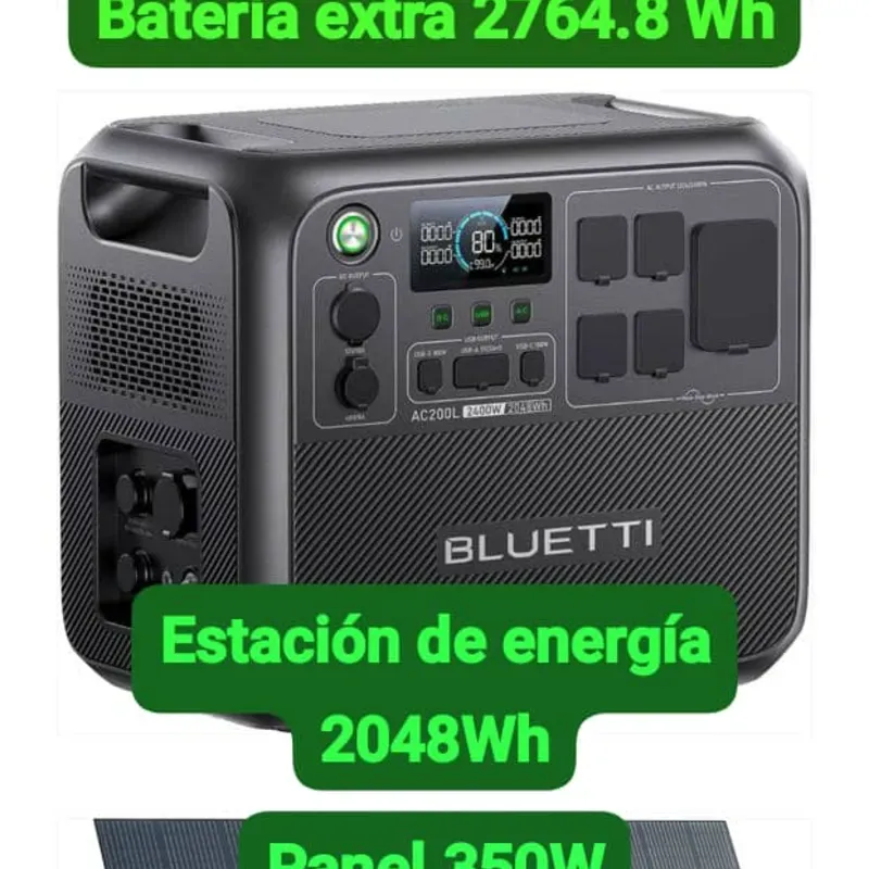 BLUETTI AC200L + Batería Extra B300K + Panel Solar 350W