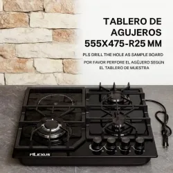 Cocina Empotrable 3Q a Gas y 1 Q Inflarojo