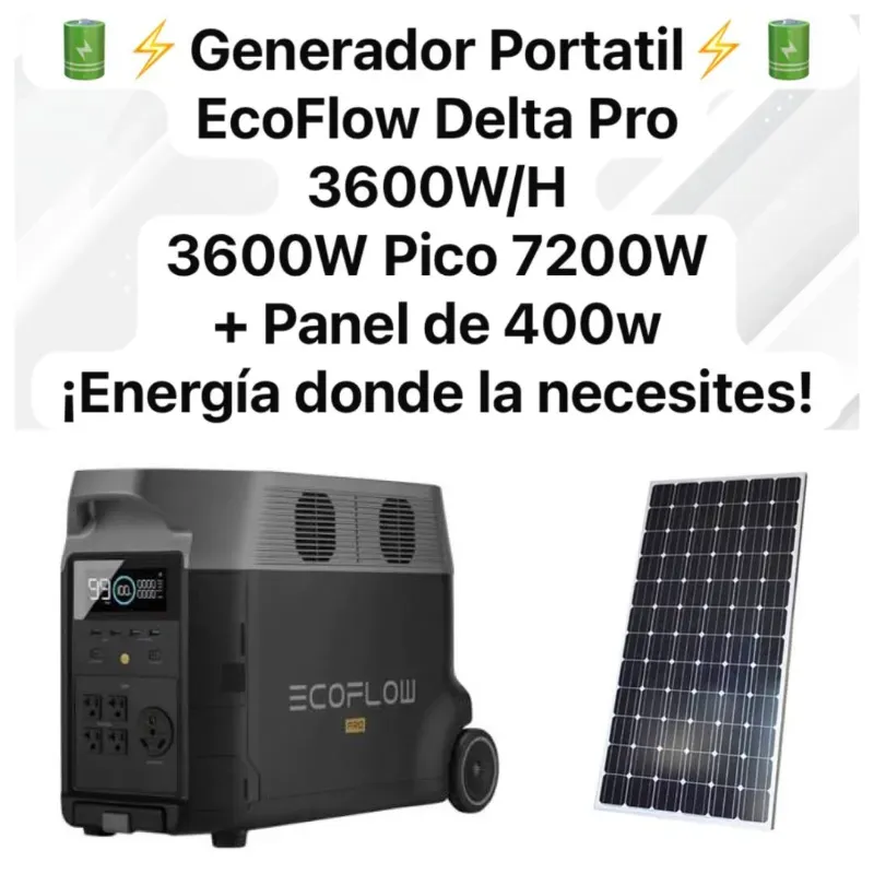 ECOFLOW DELTA PRO + Panel Solar de 400W