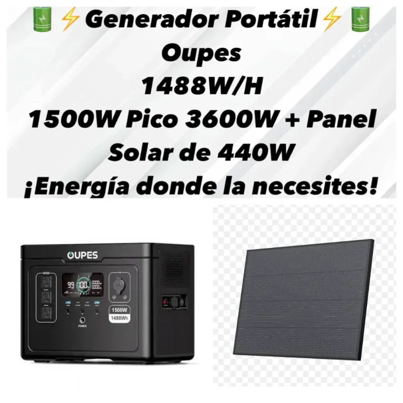 Generador Portátil OUPES + Panel Solar 440W