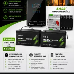 Inversor 4kW + 2x bat de 25.6V 100 Ah
