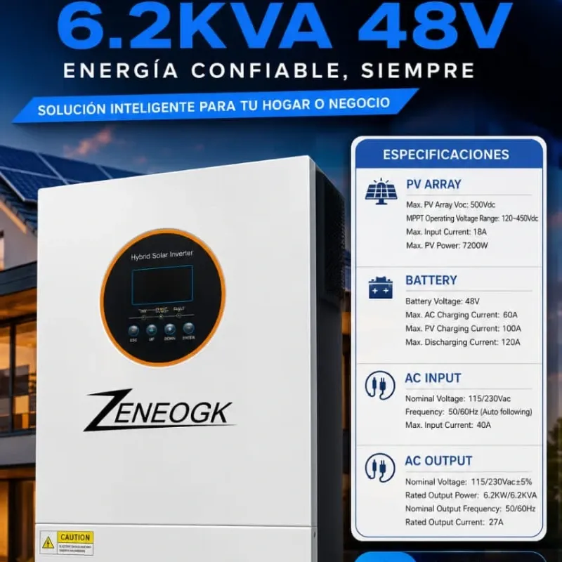 Inversor híbrido ZENEOGK de 6.2 kW