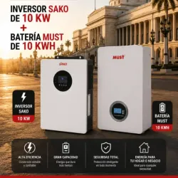 Inversor Sako 10 kw  Bateria Must 10 kwh