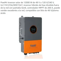 Inversor solar PowMr 12000w 48V / 120V/240V / MPPT 200A
