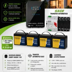 Inversor SUMRY 4kW + 4 Batería de 12.8V x 100Ah