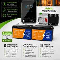 Kit Inversor 4k + 2 baterías de 12.8V 200 Ah