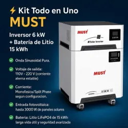 TODO EN UNO  MUST 6kw con 15 kWh