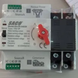 Transfer Automático de 2 Polos, 220V 100A