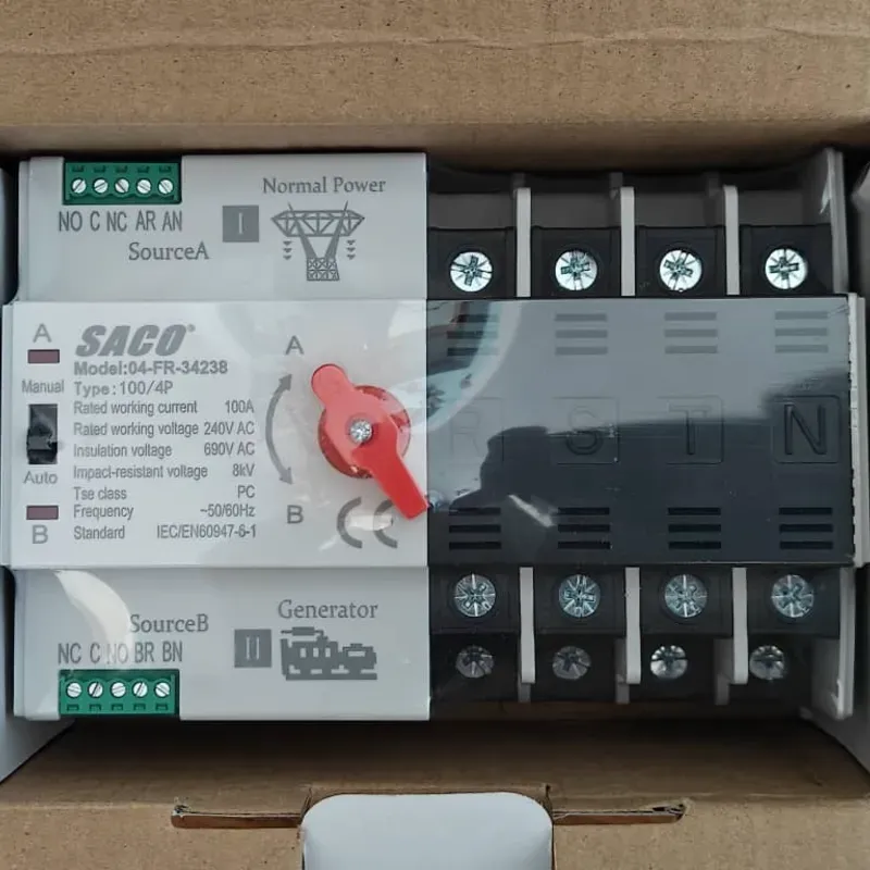 Transfer Automático de 4 Polos 100A, 220V