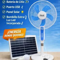 Ventilador Recargable E&E con Panel Solar 