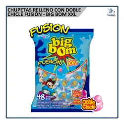 Chupetas con Doble Chicle Fusion - Big Bom XXL (48u)
