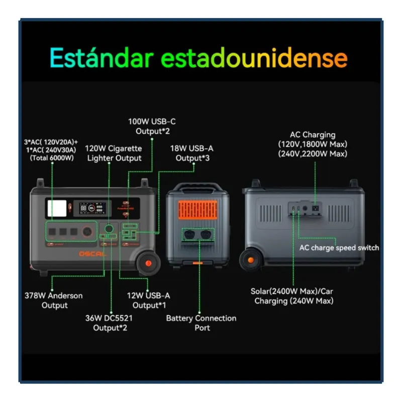 Estación de Energía Portátil - OSCAL (6000w)