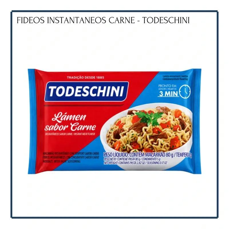 Fideos Instantáneos Sabor Carne - Todeschini (85g)
