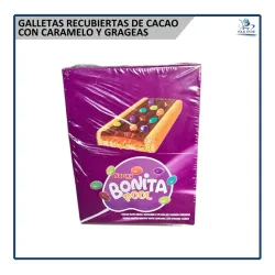 Galletas cubiertas de Chocolate con Caramelo y Grageas